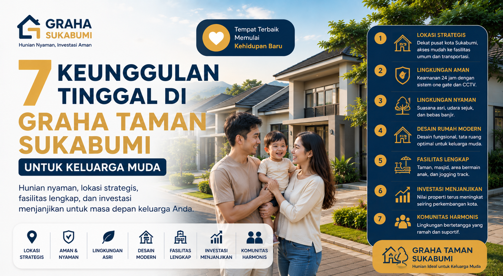 Read more about the article 7 Keunggulan Tinggal di Graha Taman Sukabumi untuk Keluarga Muda