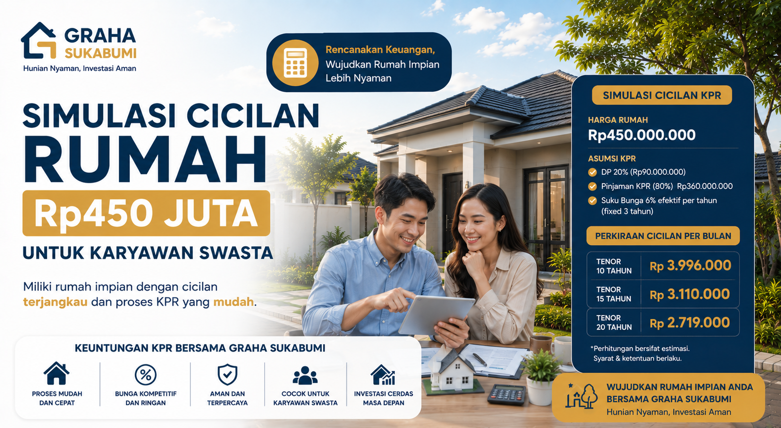 Read more about the article Simulasi Cicilan Rumah Rp450 Juta Untuk Karyawan Swasta