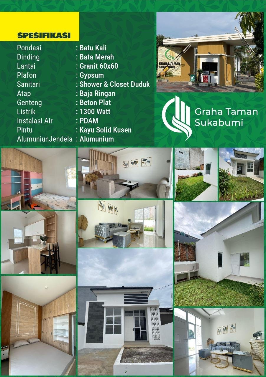 Rumah Hunian Aman dan Nyaman di Pusat Kota Sukabumi. Cicilan tanpa Bank dengan DP 0%.