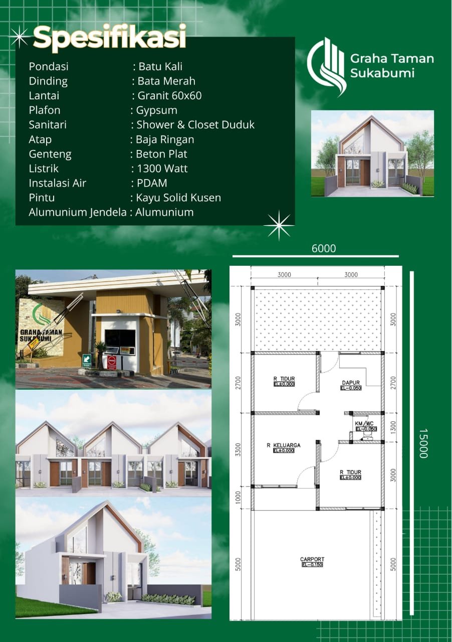 Rumah Hunian Aman dan Nyaman di Pusat Kota Sukabumi. Cicilan tanpa Bank dengan DP 0%.